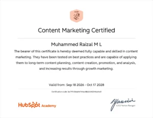 Content marketing certificate